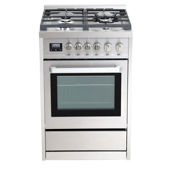 Rangaire RRG241TS 24" Gas Range Oven with Timer - Stainless Steel, Sealed Burners, Convection Fan, Easy Reach Racks