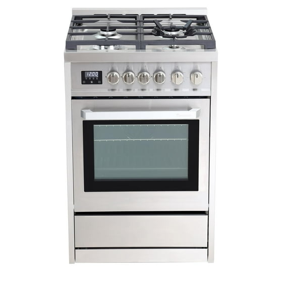 Rangaire RRG241TS 24" Gas Range Oven with Timer - Stainless Steel, Sealed Burners, Convection Fan, Easy Reach Racks