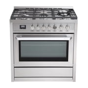 فرن Rangaire RRG361TS 36 مع مؤقت - فولاذ مقاوم للصدأ ، شعلات محكمة الغلق ، مروحة توصيل ، رفوف سهلة الوصول