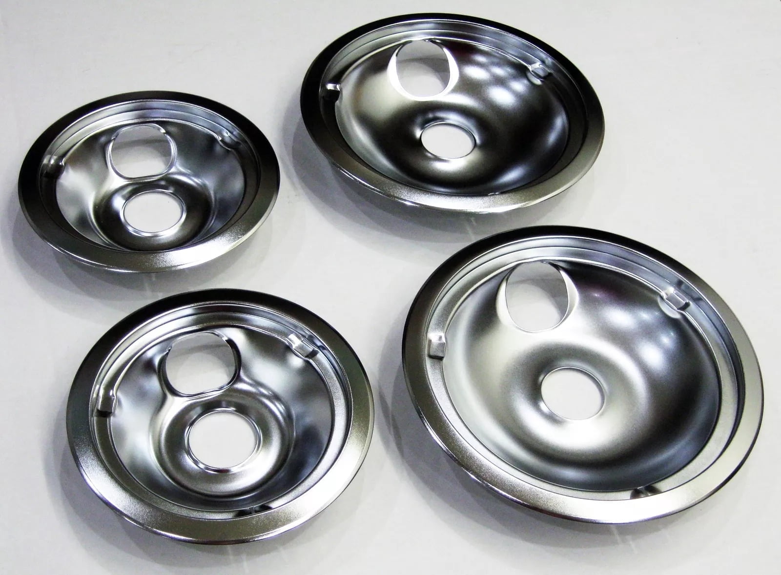 Range Burner Drip Pan Bowl Bib Set for GE 2 of WB31K5024 2 of WB31K5025
