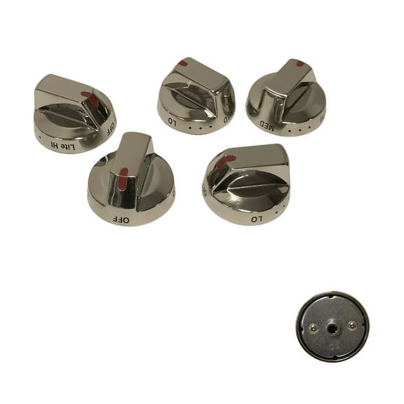 Range Burner Knob - 5 Pack Compatible With Samsung Model Numbers NX58F5700WS, NX58F5700WS/AA, NX58H5600SS
