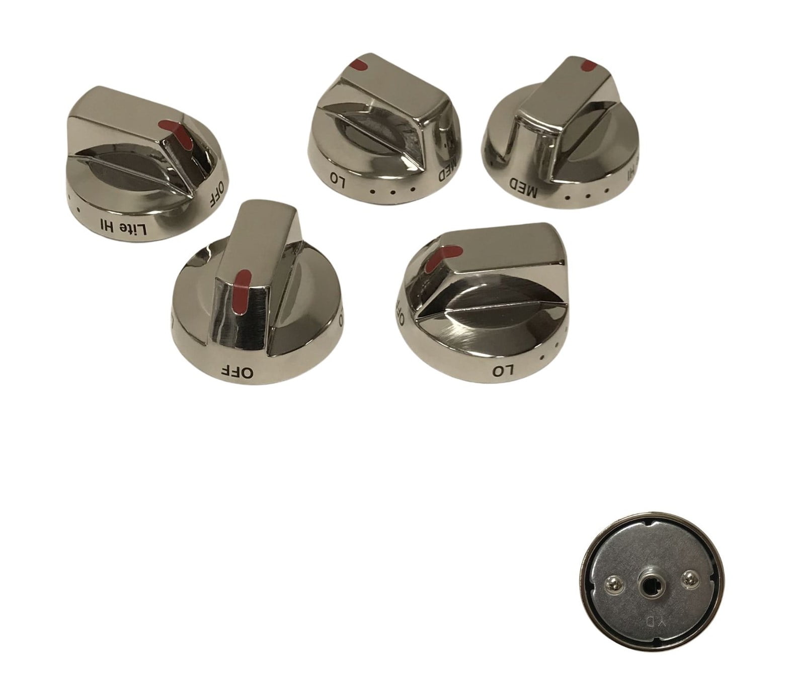 Range Burner Knob - 5 Pack Compatible With Samsung Model Numbers NX58H5600SS/AA, NX58H5600SS/AC, NX58T7511SS
