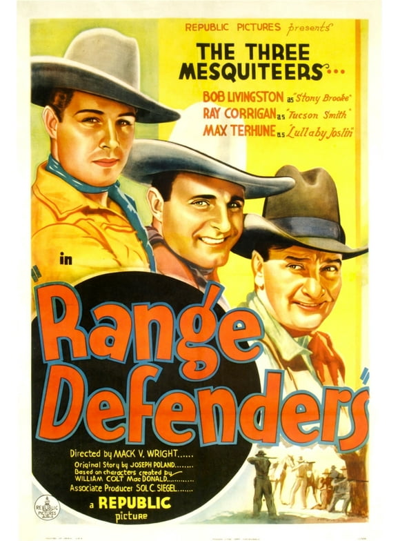 Range Defenders From Left: Bob Livingston Ray Corrigan Max Terhune 1937 Movie Poster Masterprint (11 x 17)