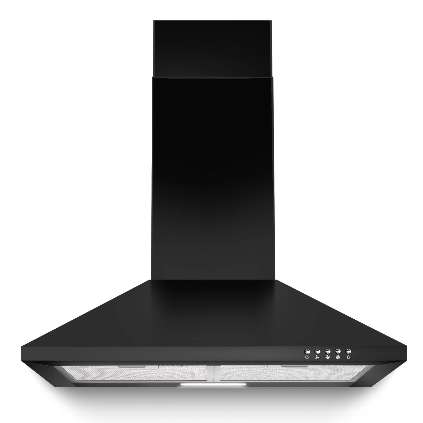 Range Hood 24 inch Range Hood Stainless Steel Oven Vent Hood,Wall Mount Kitchen Hood,Ducted/Ductless Chimney-Style Kitchen Exhaust Hood with Push Button Control,Stove Vent Hood with 3-speed Fan