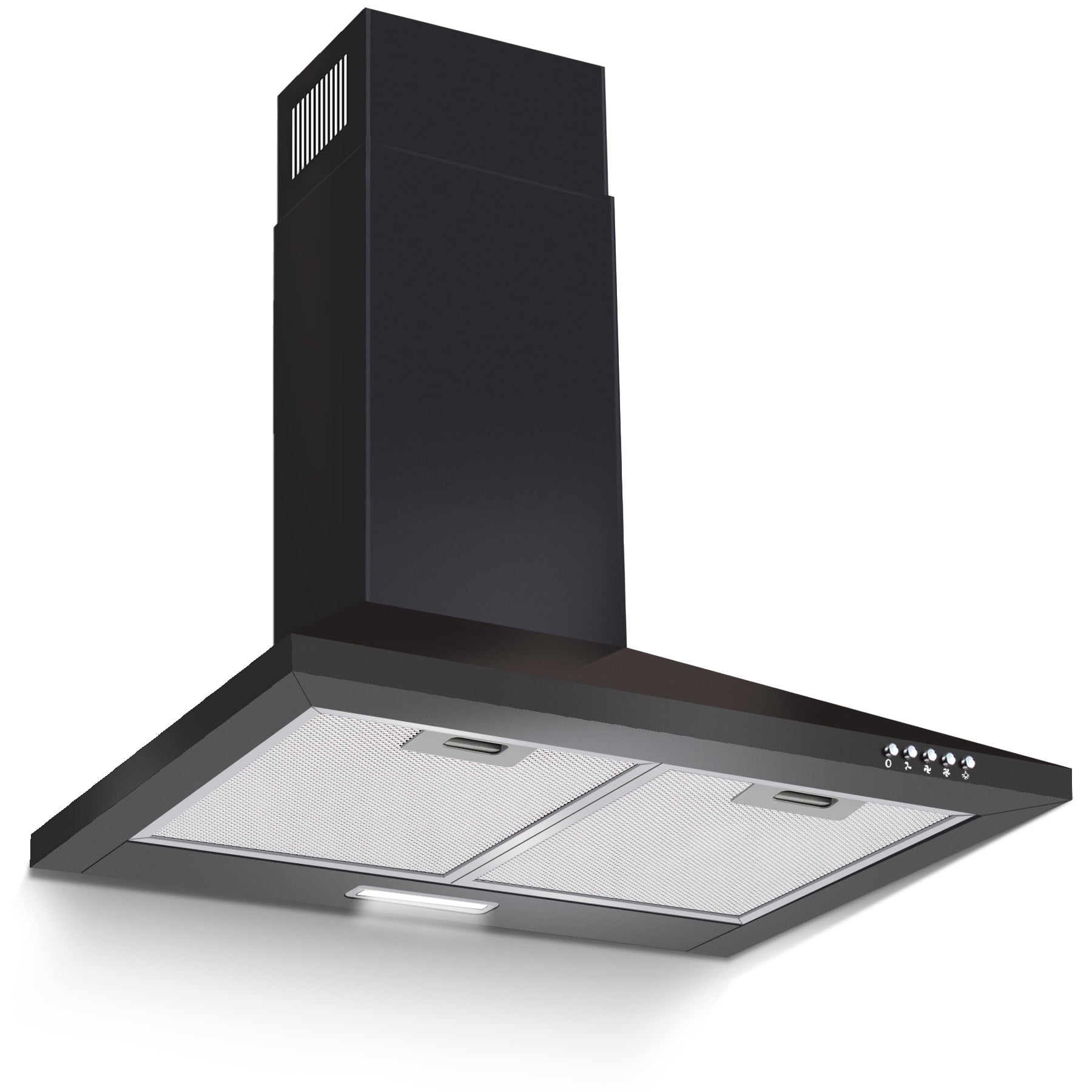 Range Hood 24 inch Wall Mounted Range Hood in Stainless Steel Convertible Stove Vent Hood 3 Speed black