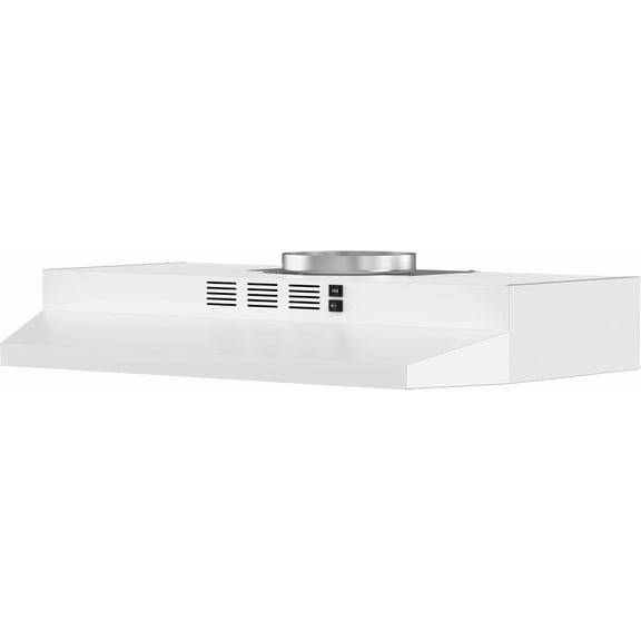 Range Hood 30 inch Under Cabinet Range Hood with 2 Speed Exhaust Fan,Ducted/Ductless Convertible,Rocker Button Control,300 CFM, White Vent Hood Filter Included
