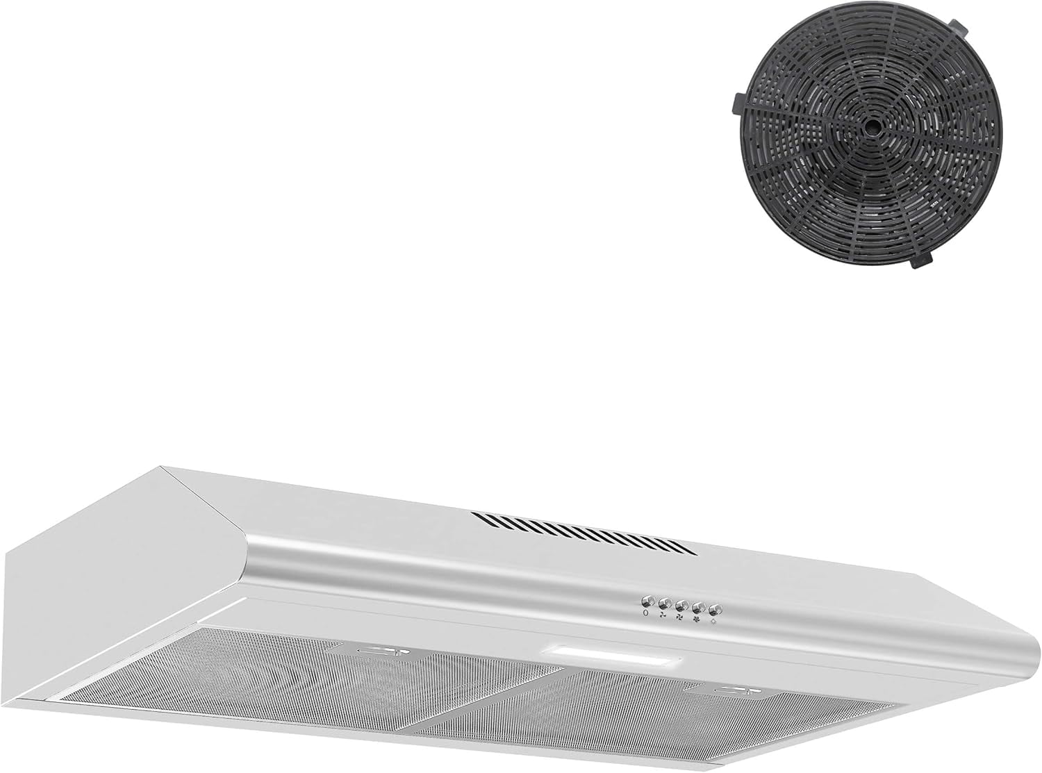 Range Hood 30 inch,Ductless Range Hood with Charcoal Filter,Under Cabinet Range Hood,Kitchen Hood with Button Control,Vent Hood with Aluminum Filters,LED Lights,3 Speeds Stove Hood Vent