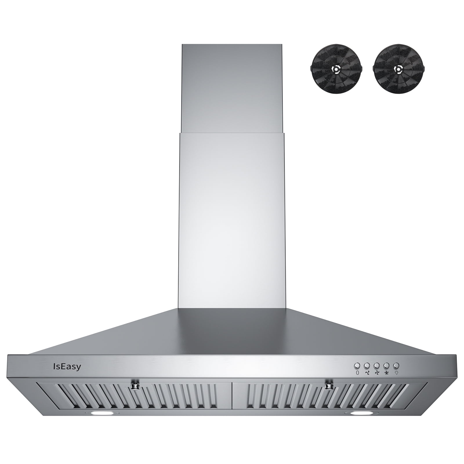 FIREGAS Range Hood 30 inch Under Cabinet Range Hood with 2 Speed Exhaust  Fan,Ducted/Ductless Convertible,Rocker Button Control,300 CFM, White Vent