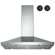Range Hood 30 inch, IsEasy Wall Mount Vent Hood 500 CFM with Ducted Convertible Ductless Kitchen Hood in Stainless Steel, 3 Speed Exhaust Fan, LED Lights