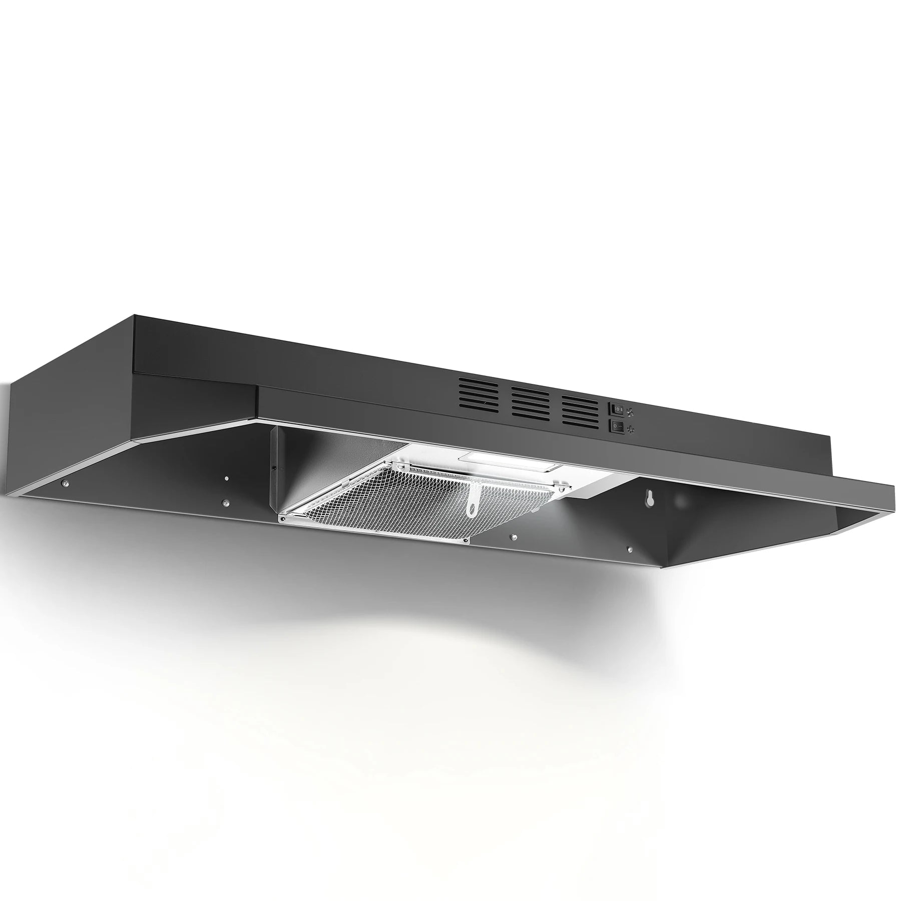 Range Hood 36 Inch Under Cabinet, Stainless Steel Kitchen Vent Hood 280CFM, Built-in Kitchen Stove Hood W/Rocker Button Control