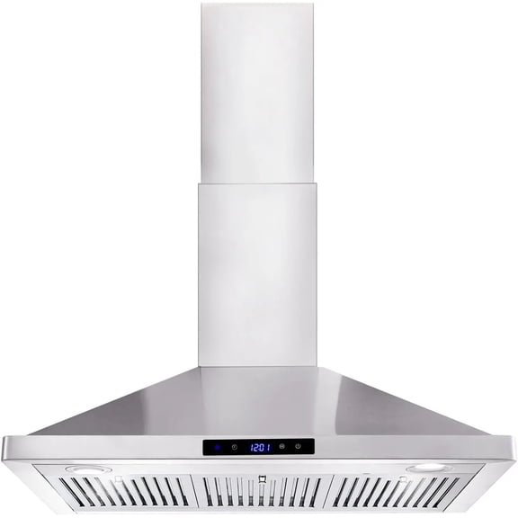 Range Hood 36 Inch Wall Mount Kitchen Hood 700 CFM with Ducted/Ductless Convertible Duct, Touch Control, Permanent Filters