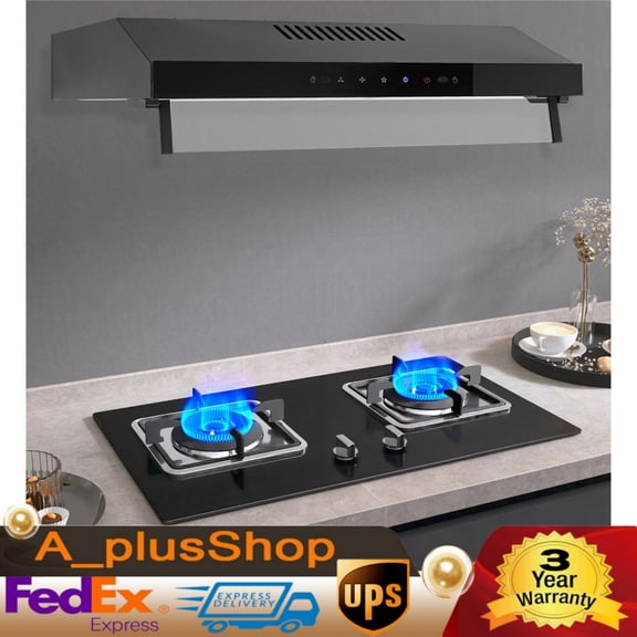 Range Hood, 60cm Range Hood, Dual Motor, 900 CFM, 3 Speed Fan, Kitchen Vent Hood, Smoke Extractor, Home Kitchen