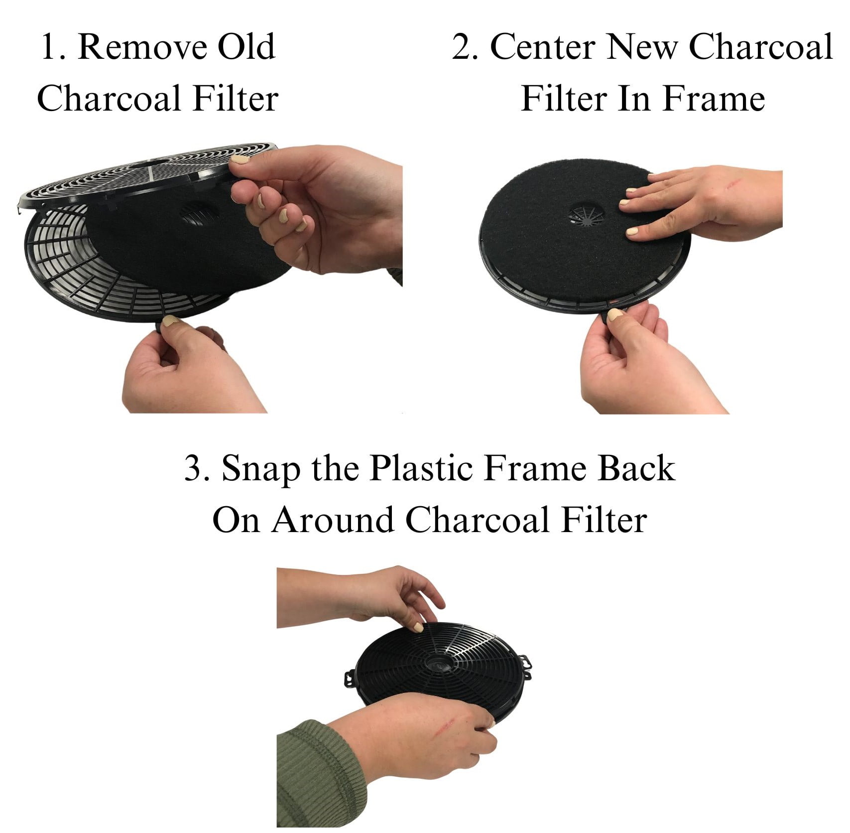 Range Hood Charcoal Filter Insert Only - Three Pack Compatible With GE Model Numbers JVX5300EJ1ES, JVX5300EJ2ES