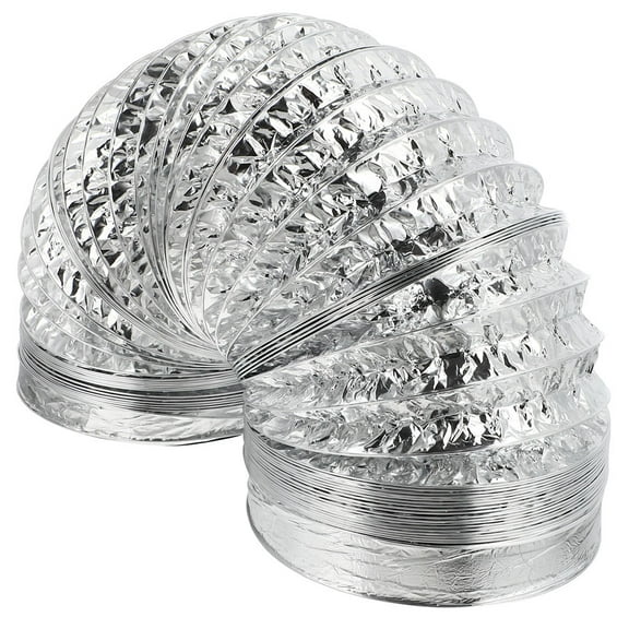 Range Hood Exhaust Pipe Hose Flexible Aluminum Vent Kit Silver