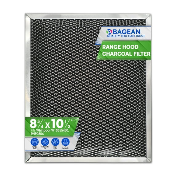 Range Hood Filter Replacement for 8.78 x 10.48 W10355450 Charcoal Whirlpool vent hood filter - Carbon Filter for Exhaust Fan - Filters Kitchen Odors for Ductless Vent Hoods
