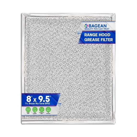 Range Hood Filter Replacement for Braun Nu-Tone BP55 Hood Grease Filter 8" x 9.5" - Aluminum Mesh Screen Hood Vent Filter for Range Hood - Filters Grease from Entering Kitchen Stove Overhead (1-Pack)