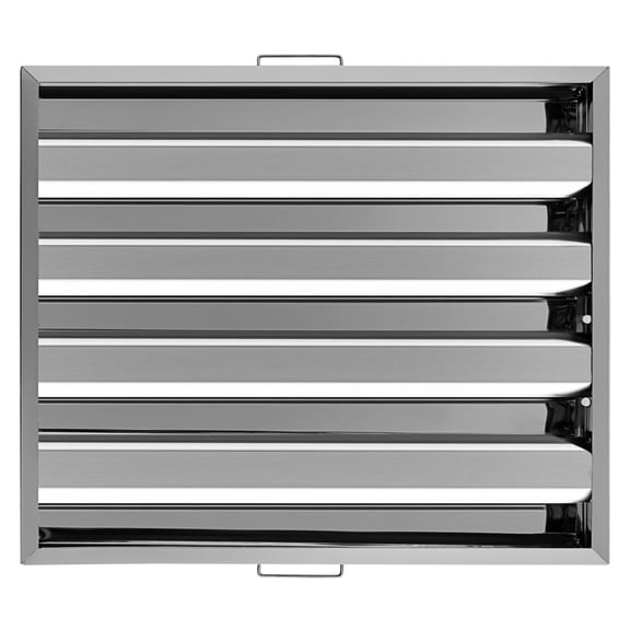 Range Hood Filters 6-Pack, 20x25 Inch 430 Stainless Steel, 4-Groove Commercial Kitchen Baffle Filters for Grease, Restaurant Exhaust Hood Replacement