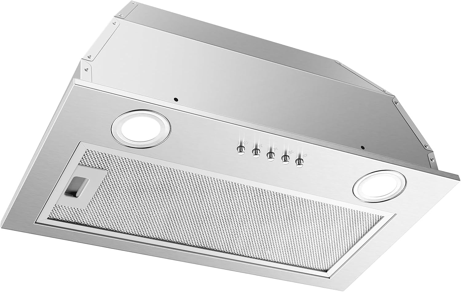 Range Hood Insert 20 Inch Built-in Kitchen Hood 600CFM Ducted/Ductless Convertible Vent Hood Insert with Mesh Filter, Push Button Control Stainless Steel Range Hood 3 Speed Fan