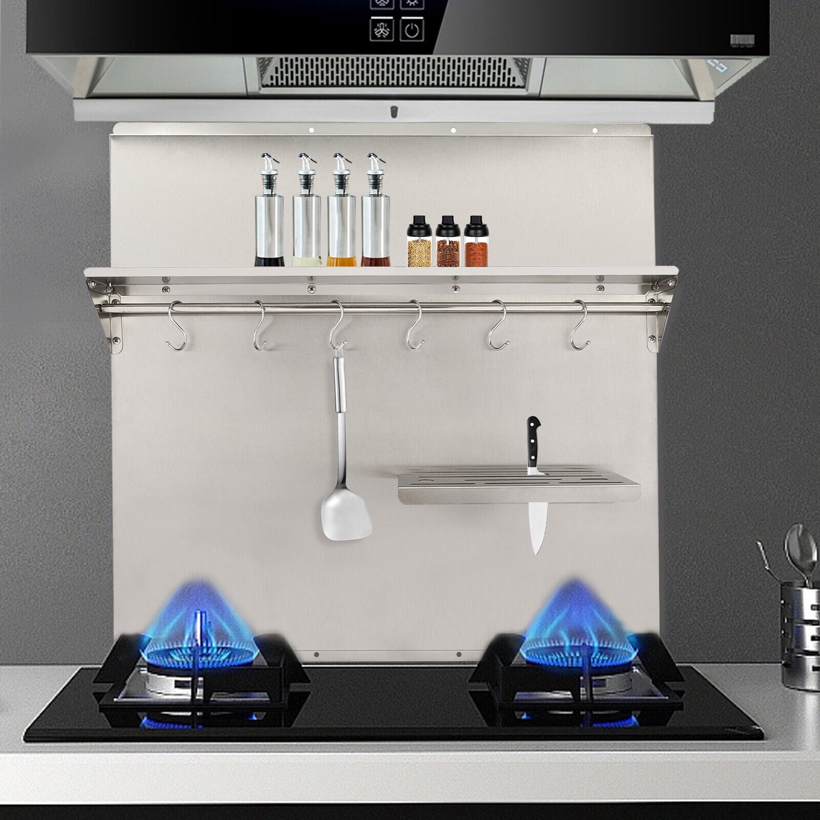 Range Hood Wall Shield, Stainless Steel Splash Plate for Range Hood Range Hood Backsplash