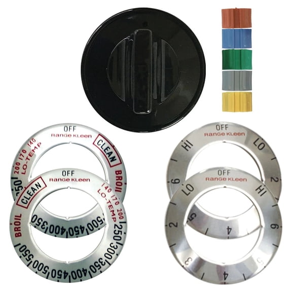 Range Kleen 10-Piece Single Replacement Knob Kit, Electric Ranges, Black