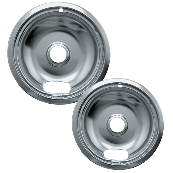 Range Kleen Drip Bowls 12562X Economy Style A Chrome Plated, Small and Large, 2-Piece Set
