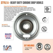 Range Kleen 12782XCD5 Style A Heavy Duty Chrome Drip Bowls, 2 Pack