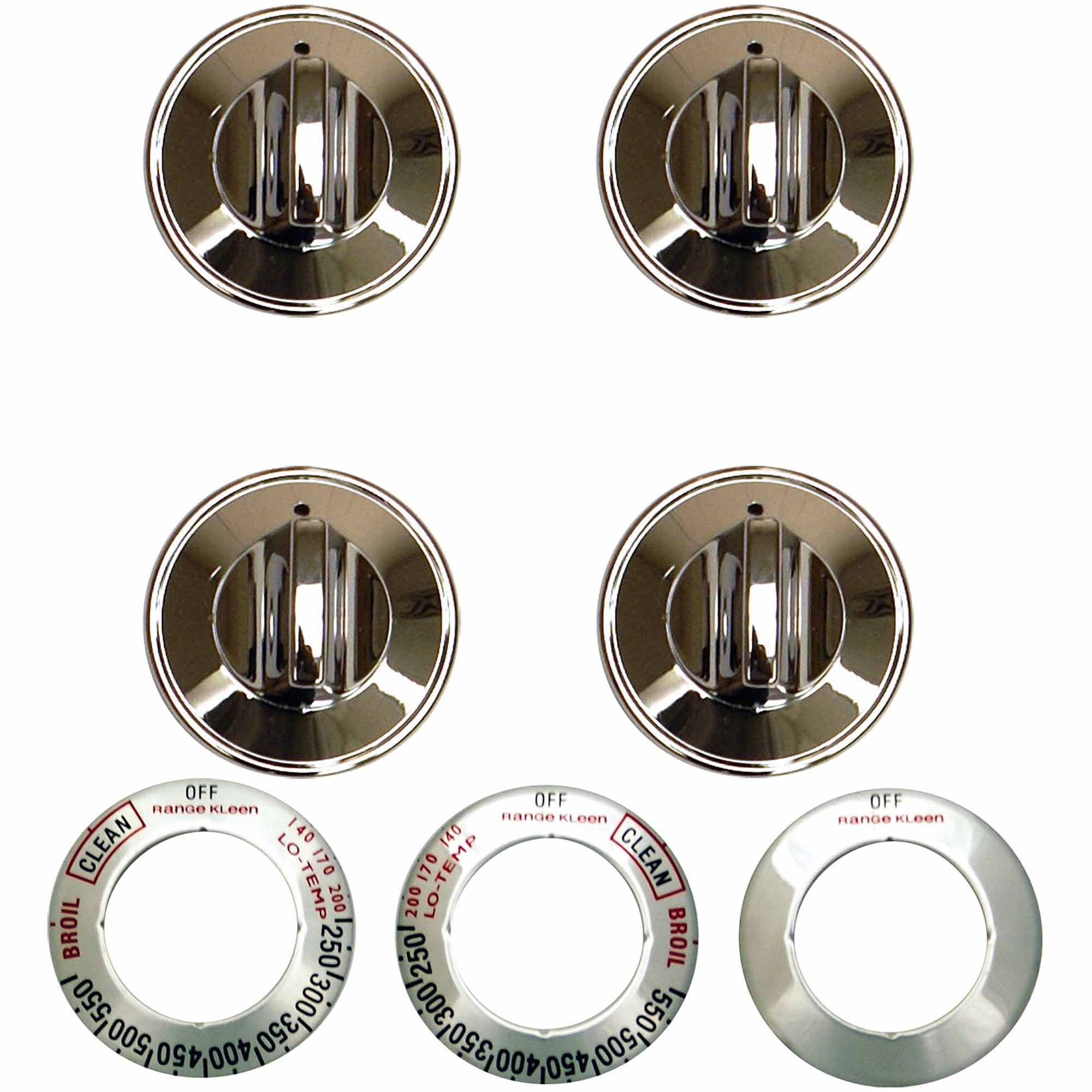 Range Kleen Knob Gas Chrome, 4 Pk