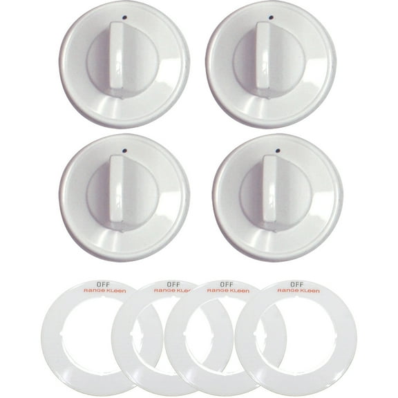 Range Kleen 16-Piece Replacement Knob Kit for 4 Knobs, Gas Ranges, White