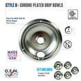 thumbnail image 1 of Range Kleen 20125A Heavy Duty Chrome Plated Universal Drip Pans - 5 Pack, 1 of 10