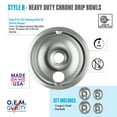thumbnail image 1 of Range Kleen 119204XN Style B, Chrome 4 Piece Drip Bowl, 2 Large and 2 Small, 1 of 7