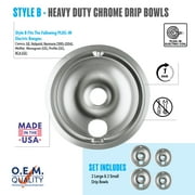 Range Kleen 119204XN Style B, Chrome 4 Piece Drip Bowl, 2 Large and 2 Small