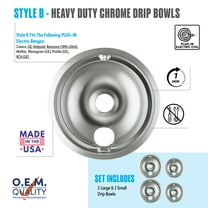 Range Kleen 119204XN Style B, Chrome 4 Piece Drip Bowl, 2 Large and 2 Small