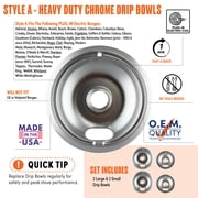 Range Kleen 119204XN Style B, Chrome 4 Piece Drip Bowl, 2 Large and 2 Small
