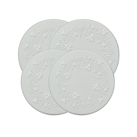 Range Kleen 5057 Ivy Embossed White 4 Pack Licensed Round Metal Burner Cover Set by Joanne Fink