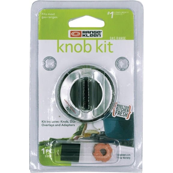 Range Kleen 6-Piece Single Replacement Knob Kit, Gas Ranges, Black