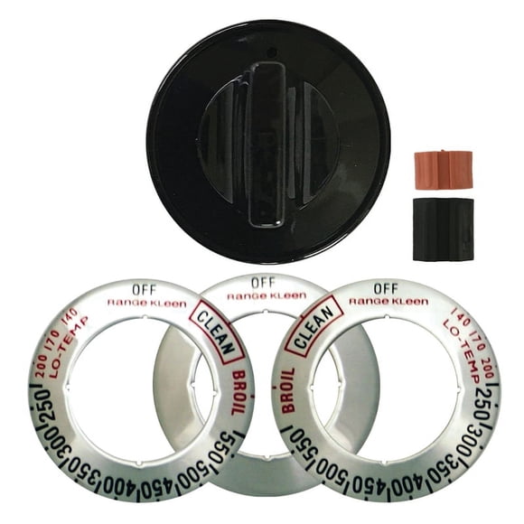 Range Kleen 6-Piece Single Replacement Knob Kit, Gas Ranges, Black