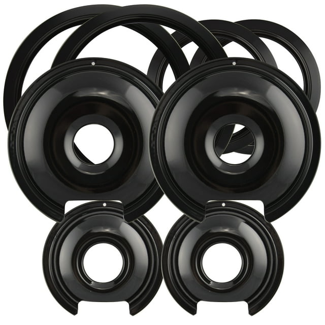 Range Kleen 8Piece Drip Pan and Trim Ring, Style D fits Hinged