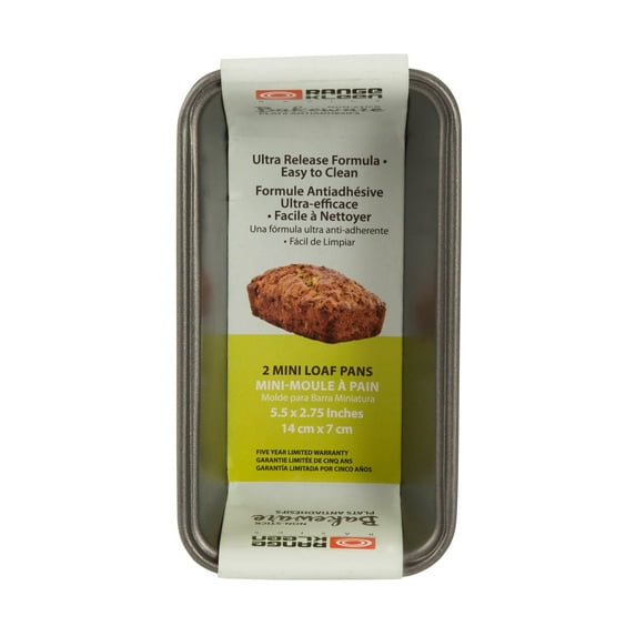 Range Kleen B10ML Set of 2 Non-stick Gray Mini Loaf Pans