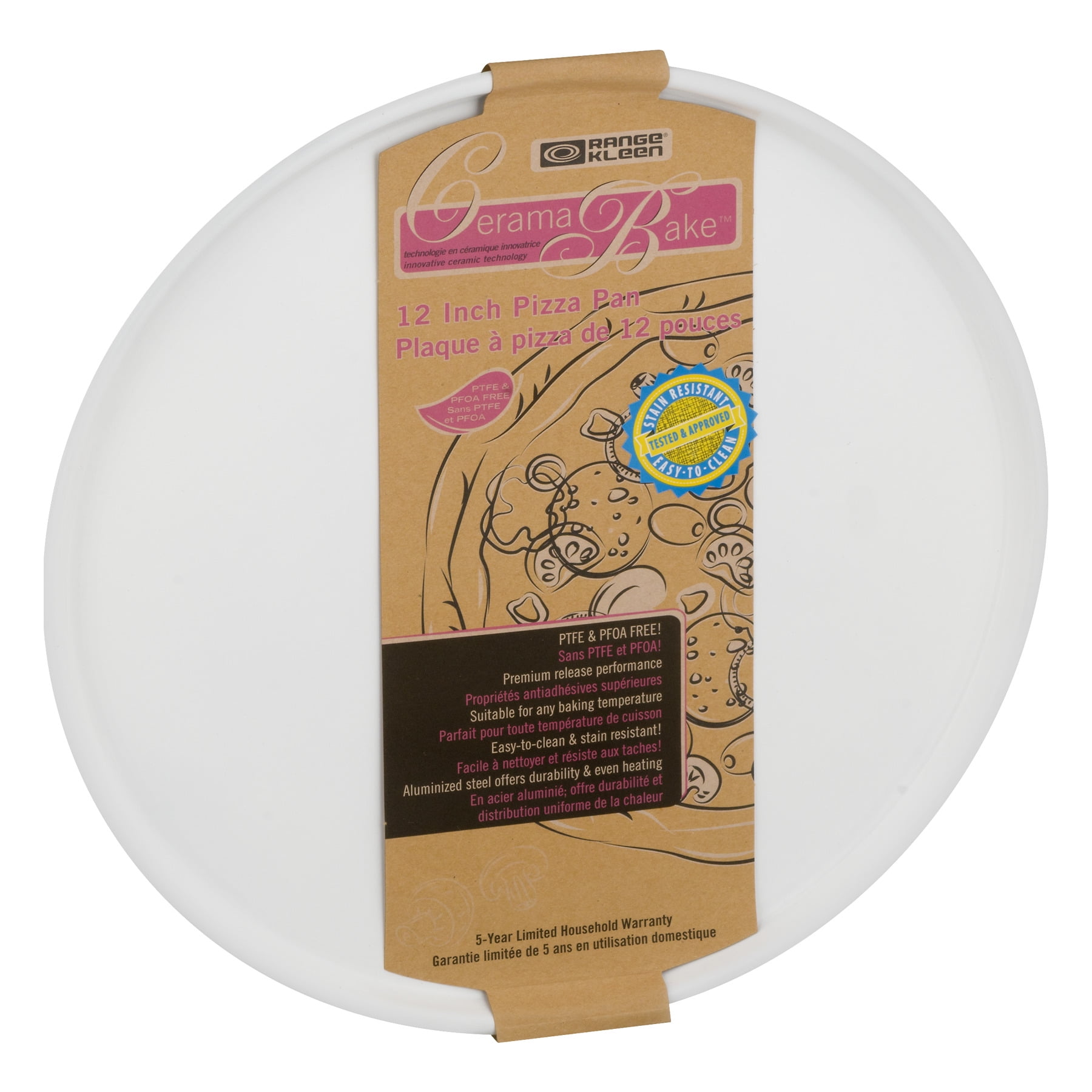Range Kleen White Ceramic Non-stick 12 Inch Pizza Pan
