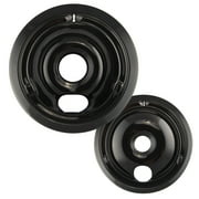 Range Kleen P12782XCD5 Style A Black Porcelain Drip Bowls, 2 Piece