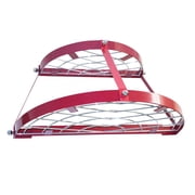 Range Kleen CW6003 Red Two Shelf Semi Circle Wall Mount Pot Rack 12 inch High