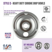 Range Kleen 179802XCD5 Style C Heavy Duty Chrome Drip Bowls, 2 Piece