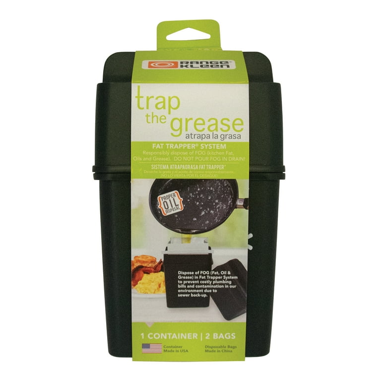 60002White Trap the Grease White Fat Trapper with 2 Grease Disposable Bags  by Range Kleen