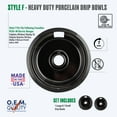 thumbnail image 1 of Range Kleen P109102X Style F Black Porcelain Drip Bowls, 2 Pack 1 small and 1 large, 1 of 7