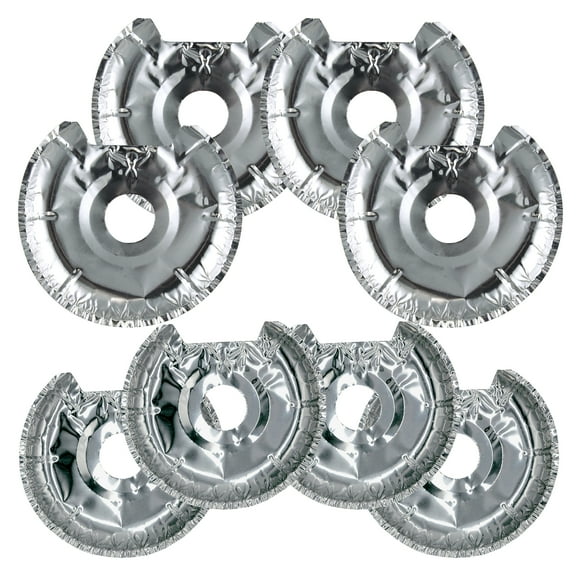 Range Kleen R101F8 Silver Foil Electric Stove Burner Liners - 8 Count