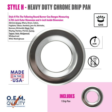 Range Kleen RGP200 One Round Style H Heavy Duty Chrome Drip Pan