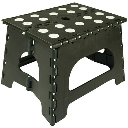 Range Kleen SS1B 1 Step Folding Black Step Stool - 1 Step - 300 lb Load Capacity - Black. Rigid Sturdy Plastic