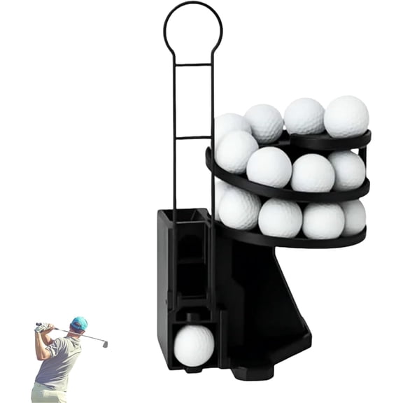 Range Reload Golf Ball DispenserAutomatic Golf Ball Dispenser, 25-Ball CapacityPortable Indoor & Outdoor Golf Practice Aid For Golfers To Efficiently Train Swinging With Automatic Ball Teeing