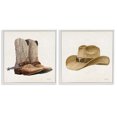 thumbnail image 1 of Stupell Industries Range Riders Hat & Boots 2 Piece White Framed Giclee Art Set, design by Danhui Nai, 24 x 24, 1 of 8
