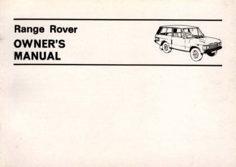 Range Rover Owner's Manual (Paperback) - Walmart.com